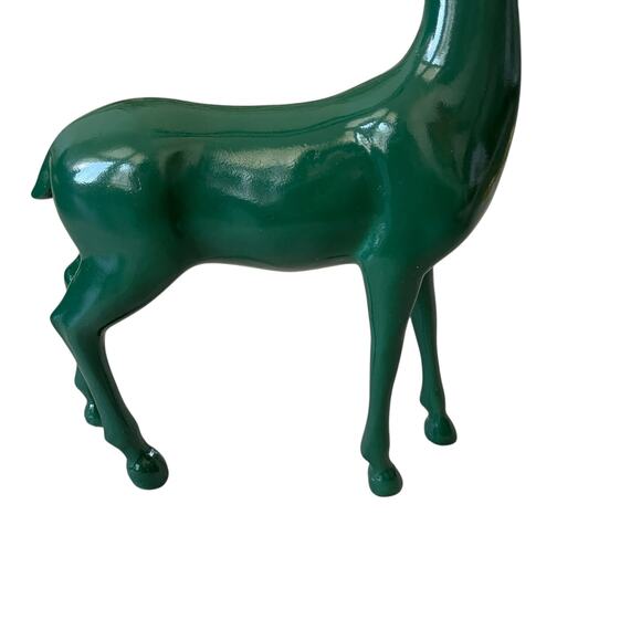Emerald Green Standing Reindeer 13" Resin Christmas Holiday Decor New - Picture 7 of 14